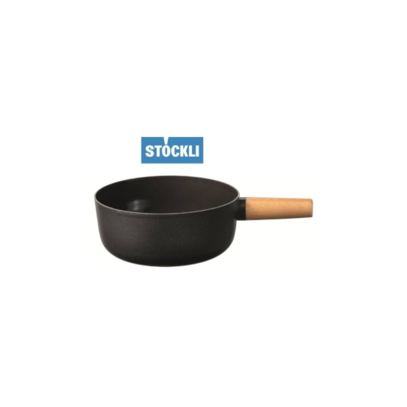 Stckli Ksefondue Rechaud Emotion aus Stahl-Email mit Holzgriff  21cm NEU 