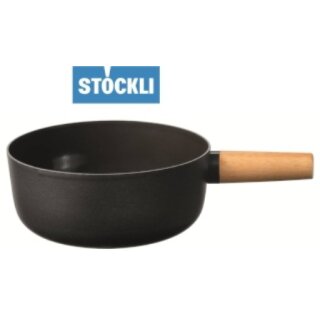 Stöckli Käsefondue Rechaud Emotion aus Stahl-Email mit Holzgriff Ø 21cm NEU