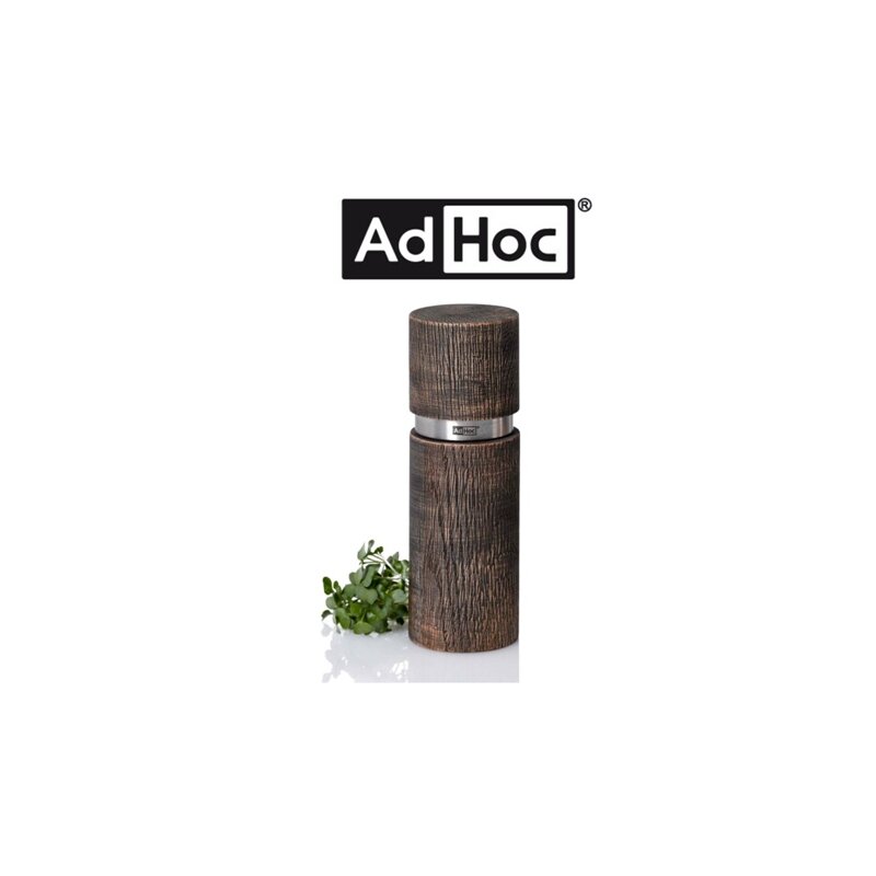 AdHoc Salz- oder Pfeffermhle TEXTURA ANTIQUE aus sandgestrahltem Holz/Edelstahl- Braun