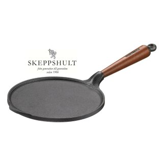 Skeppshult Gusseisen Crepe Pfanne Ø 23 cm mit Walnussholzgriff