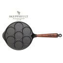 Skeppshult Gusseisen Pancake Pfanne Ø 23 cm mit Walnussholzgriff