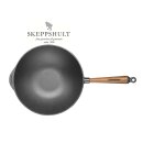 Skeppshult Gusseisen Wok Pfanne Ø 30 cm mit Walnussholzgriff