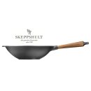 Skeppshult Gusseisen Wok Pfanne Ø 30 cm mit Walnussholzgriff