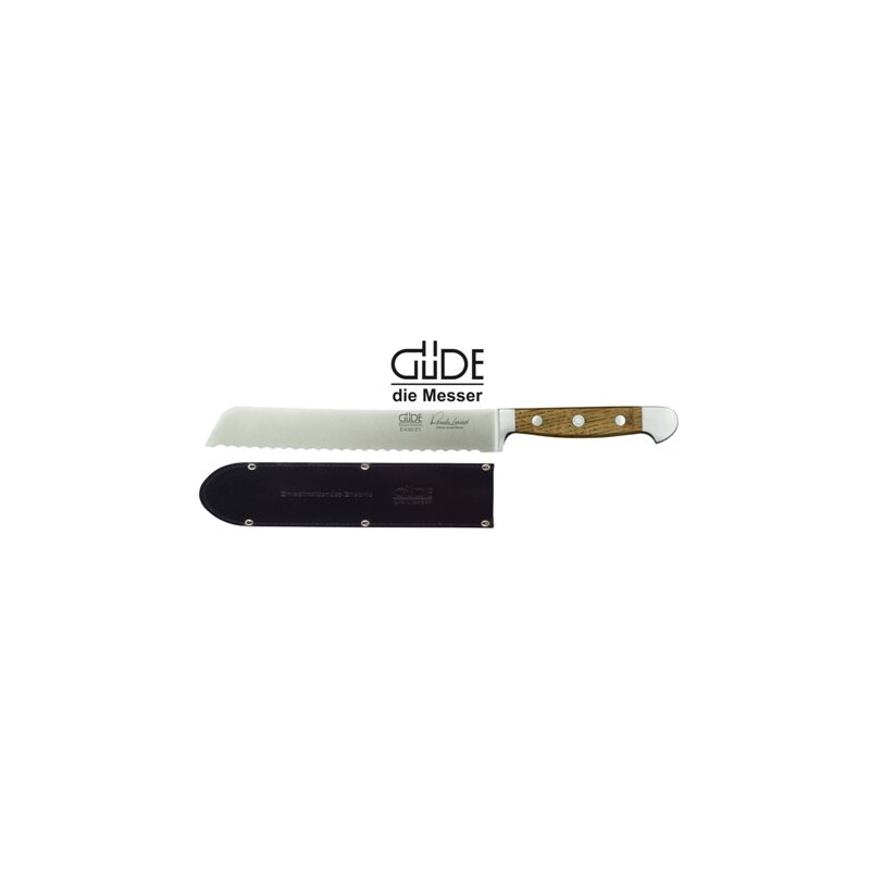 Gde Messer, Brotmesser, Fasseiche 21 cm & gratis Lederscheide