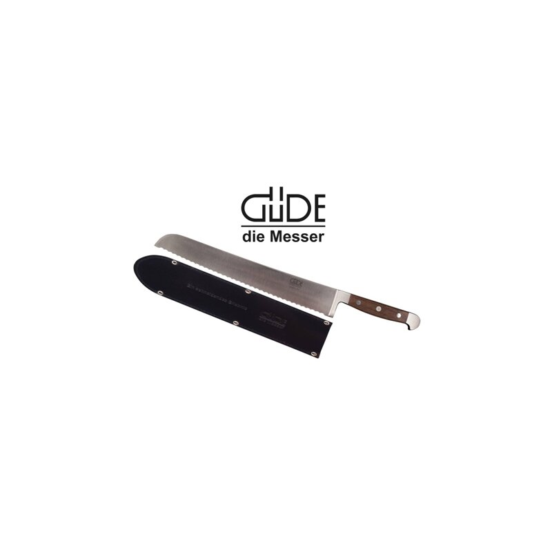 Gde Messer Brotmesser 32 cm aus Walnuss inkl. Gde Lederscheide