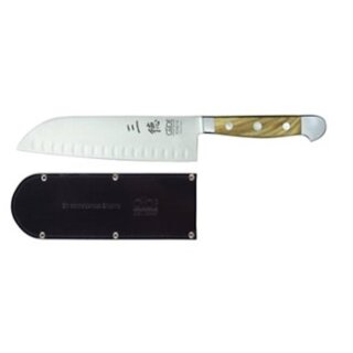 Güde Messer Santoku Messer 18 cm, Serie Alpha-Olive mit Messerscheide