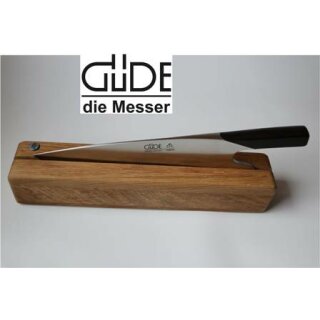 Güde The Knife mit Grenadill Holzgriff und Messerblock aus Eiche