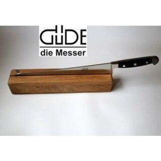 Güde Brotmesser Messer 32 cm, Serie Alpha mit Messerhalter/Messerblock aus Eiche