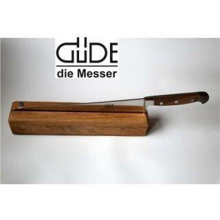 Güde Brotmesser 32 cm Griff aus Walnuss mit Messerhalter aus Eiche