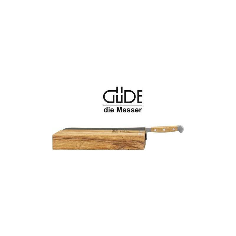 Gde Brotmesser Messer 32 cm Griffschalen aus Eiche mit Messerhalter aus Eiche