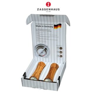 Zassenhaus Geschenkset Pfeffer- & Salzmühle aus Olivenholz, Set Frankfurt