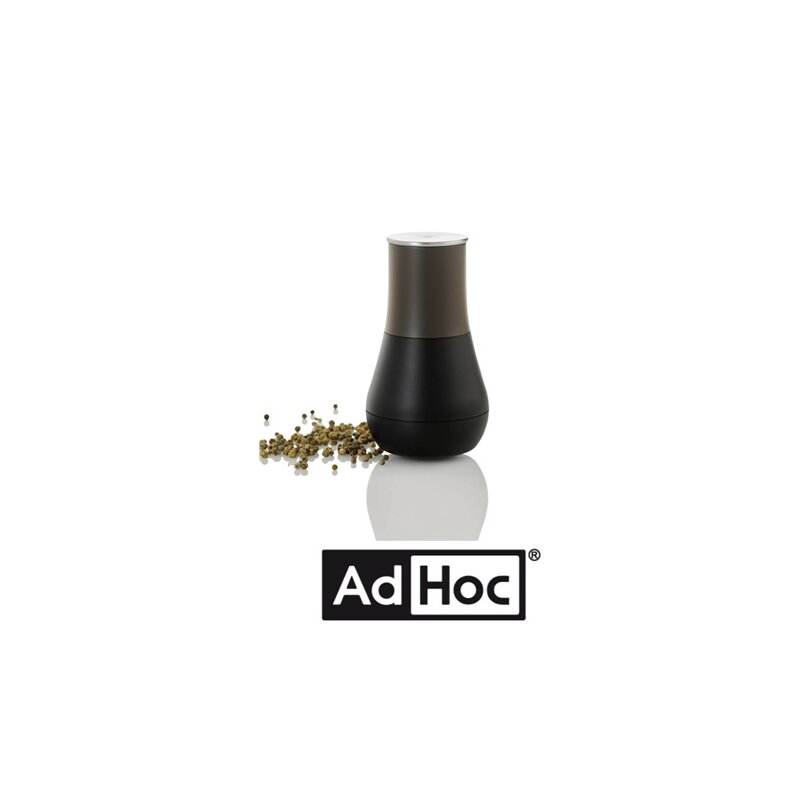 AdHoc Pfeffer- oder Salzmühle, Wippmühle PEPUP, schwarz/mokka