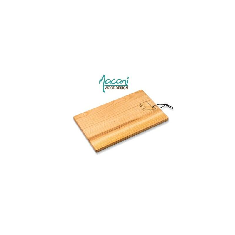 Macani WOODDESIGN 2x Schneidebrett Set geltes Kirschholz 30x18x1,5 cm Kuh