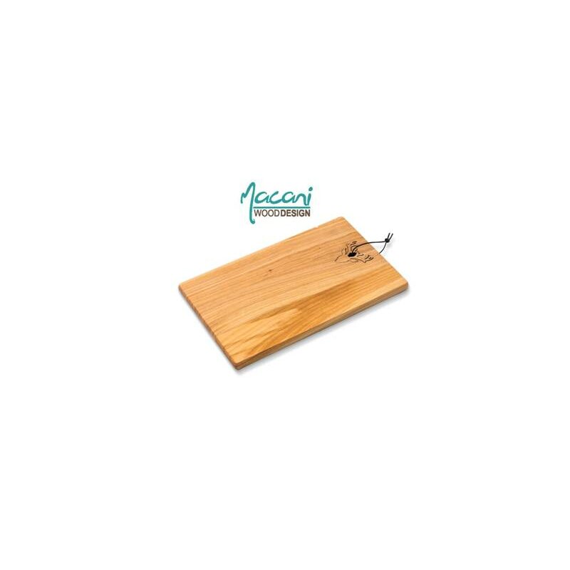 Macani WOODDESIGN 2x Schneidebrett Set geltes Kirschholz 30x18x1,5 cm Geweih