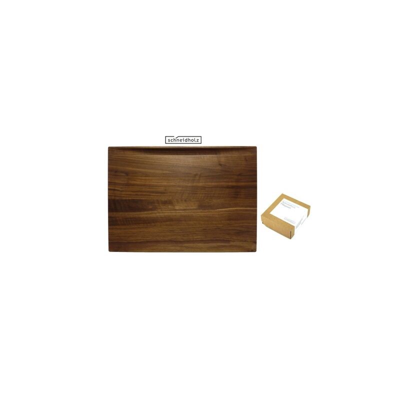 Schneidholz Chef Schneidebrett Schwarznuss 510 x 360 x 45 Massivholz + gratis Pflegeset