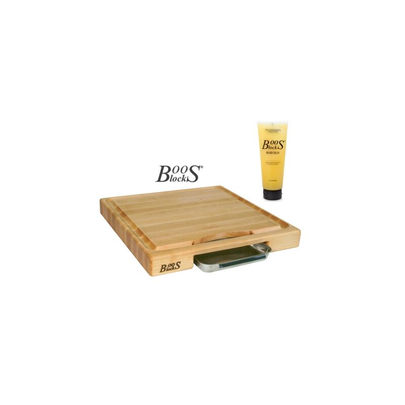 BOOS  PREP Master Schneidebrett  46 x 46 x 6 cm & gratis Pflegecreme (BB23)