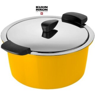 Kuhn Rikon HOTPAN Servier Kasserolle 3,0 L/Ø 22 cm in Gelb - neue Farben