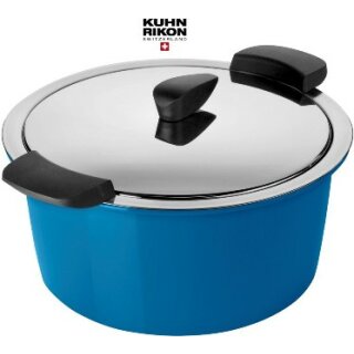 Kuhn Rikon HOTPAN Servier Kasserolle 3,0 L/Ø 22 cm in Blau - neue Farben