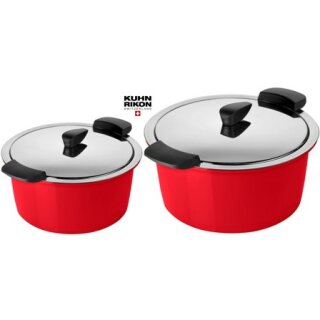 Kuhn Rikon HOTPAN Thermo + Energiespartopf Set 2,0 L, 3,0 L  in Rot