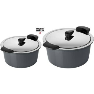 Kuhn Rikon HOTPAN Thermo + Energiespartopf Set 2,0 L, 3,0 L  in Grau