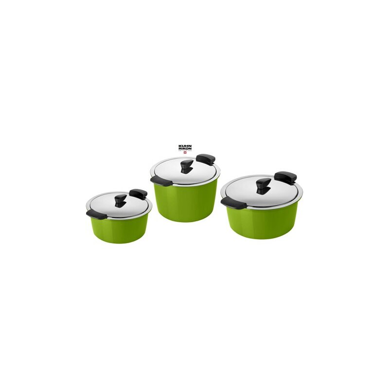 Kuhn Rikon HOTPAN Thermo + Energiespartopf Set 2,0 L, 3,0 L, 5,0 L in Grn - neue Farben