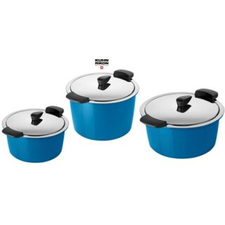 Kuhn Rikon HOTPAN Thermo+ Energiespartopf Set 2,0 L, 3,0 L, 5,0 L Blau