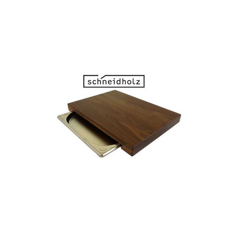 Schneidholz Gourmetbrett 420 x 300 x 40 Schwarznuss Massivholz